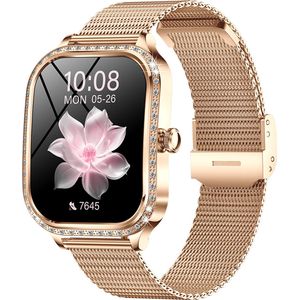 Compl8® Luxury watch+ - stappenteller - stappenteller horloge dames - heren - Calorieënverbruik - Hartslagmeter - online handleiding NL - Rosé Goud