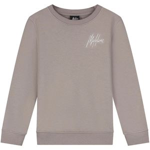 Malelions - Kids Striped Signature Sweater - Grijs Bruin/Off-White
