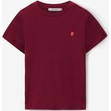 Sissy-Boy - T-shirt - Donkerrood - Korte Mouwen - Aangesloten Fit - Hartjes Embroidery