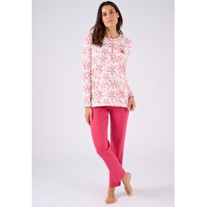 Damart - Ribgebreide pyjama, licht geborstelde binnenkant - Dames - Roze - 54-56 (XXL)