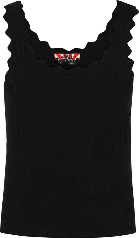 myMo - Slim-fit Top - Mouwloos - Ronde Hals - Geribbelde Gebreide Stof