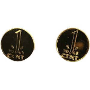 Vergulde gulden cent manchetknopen - jaar 1962