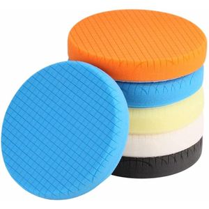 6 Inch Polijstset voor Auto: 5 Stuks Backing Plate met Buffing Sponzen - Snijden, Polijsten, Waxen