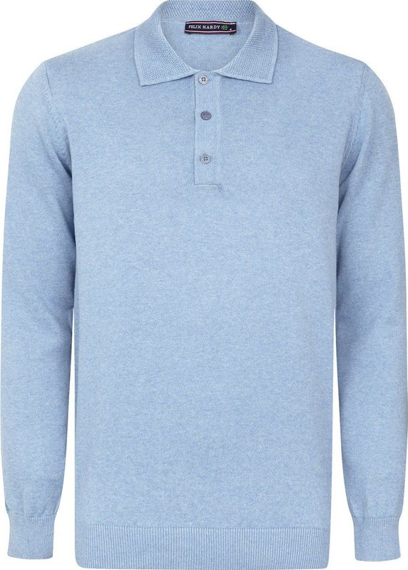 Felix Hardy - Pullover - Blauw - Polo-Kraag - Lange Mouwen