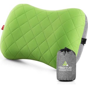 opblaasbaar kampeerreiskussen met afneembare kussensloop , ergonomisch kussen , comfortabel nekkussen voor reizen/buiten , opblaasbaar reisnek kussen , blauw/zwart/grijs