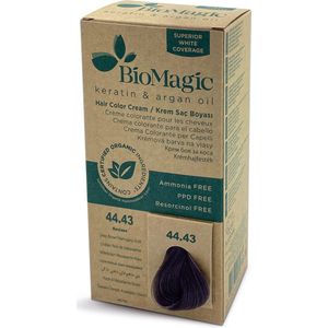 BioMagic Biologische Haarverf verrijkt met Keratine en Arganolie - zonder Ammoniak, PPD en Resorcinol - Dierproefvrij - Organic - DIEP BRUIN MAHONIE GOUD 44/43