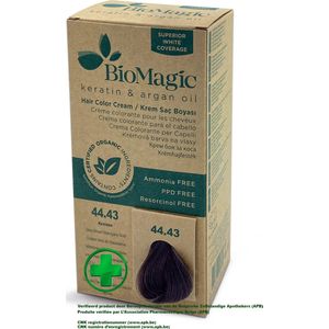 Natuurlijke Permanente Haarverf en KIT, met Biologische Ingrediënten, goedgekeurd in de Apotheek - DIEP BRUIN MAHONIE GOUD 44/43 BioMagic