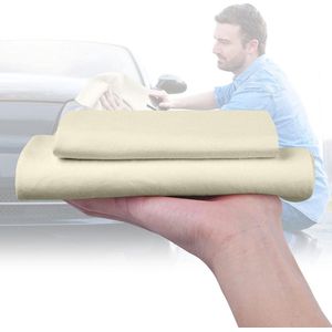 Natuurlijke Zeem Reinigingsdoek - Super absorberend - Sneldrogend - 2 stuks - 60 x 40 cm/40 x 30 cm - Auto poetsdoek voor auto's, spiegels, ramen, keukens .
