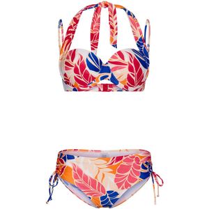 Pastunette Bikini Sunset Coral - Creme/Oranje/Blauw - 4-ways - Maat 36