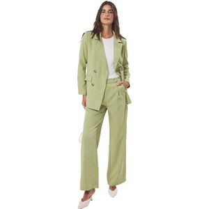 Trendyol Bruine Linnenlook Geweven Jasbroek Met Ondertop Tctss24Us00079