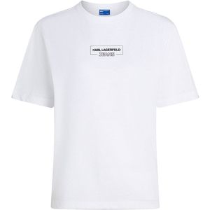 Karl Lagerfeld - Outline Logo - T-shirt - Wit - Regular Fit