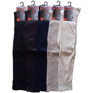 Heren Sokken Zonder Elastiek - Fil d'écosse lang- 100% katoen- Sanitary- Naadloos - 6 Paar- Antraciet - 39/42