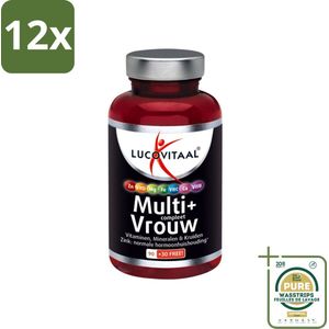 Lucovitaal - Vitaminen - Multi + Compleet Vrouw - 120 Tabletten - Voordeelverpakking - 12 stuks - Hormoonbalans - Energieboost
