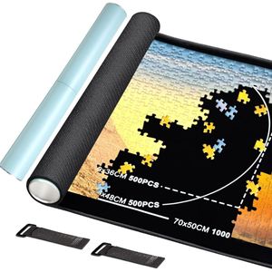 Goodivery® - Puzzelmap - Puzzelmat - Portapuzzle - 1000 Stukjes, Antislip Rubber Basis - Gladde Polyester Toplaag voor Puzzel 1000 - 86x56cm