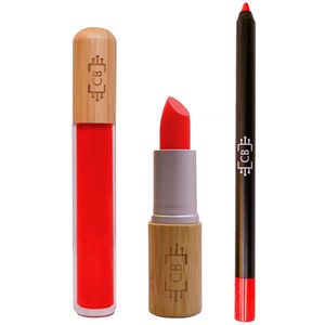 Cosm.Ethics Bar Lipstick Set Glossy - Rood - Duurzaam vegan
