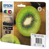 Epson inktcartridge 202, 250 - 400 pagina's, OEM C13T02E74010, 5 kleuren 5 stuks