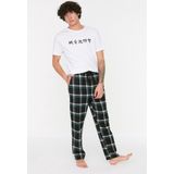 Trendyol Man normale taille wijde pijpen normale pyjamabroek, Meerkleurig, S