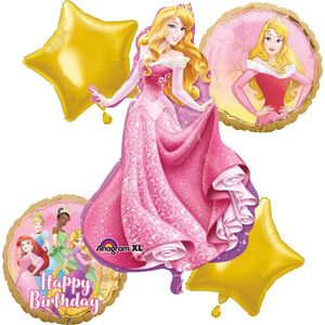 Disney Princess – Doornroosje - Ballon set – 5-Delig – Helium ballon – Folieballon Happy Birthday - Verjaardag.