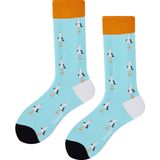 Benyson - Huissokken - Blauw - Organisch Katoen - 1 Paar - Kippenprint