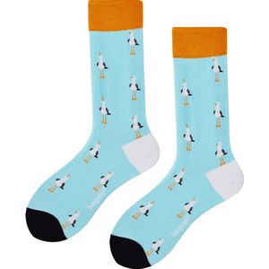 Benyson - Huissokken - Blauw - Organisch Katoen - 1 Paar - Kippenprint