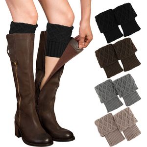 4 paar beenwarmers voor dames, winterbeenwarmers, gebreid, gehaakt, korte knopen, beenwarmers, meisjes, laarzen, laarsafdekking voor winterwarmers