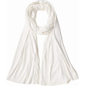 Dunne Dames sjaal satijn -Wit- omslagdoek - Stola | Zijden sjaal| Feestgelegenheden| Cadeau Moederdag