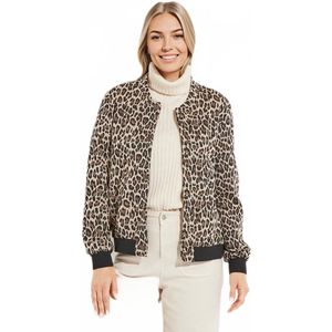 Drukknoop bomberjack met dierenhuidprint