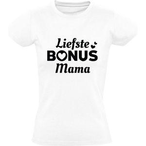 Liefste bonus mama Dames T-shirt | Moederdag | oma | moeder | Wit