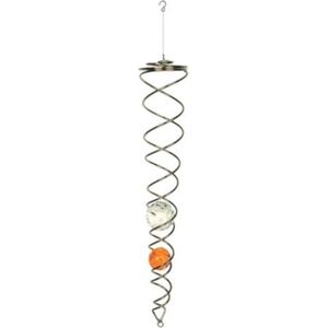 Nature's Melody Vortex Spinner Crystal 45 Cm Rvs/glas Zilver/oranje