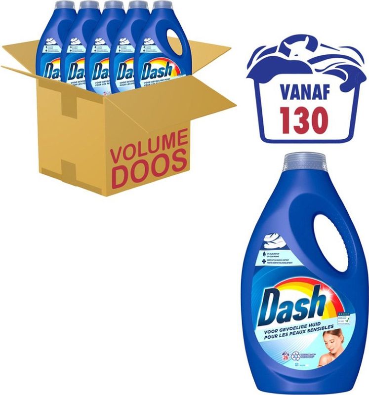 Dash - Vloeibaar Wasmiddel Sensitive - 5x 1170 ml - 130 Wasbeurten