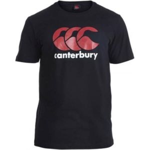 Canterbury Shirt Logo Heren Katoen Zwart/rood/wit Maat L