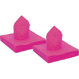 Santex feest servetten fuchsia roze - 50x stuks - groot - 40 x 40 cm - papier