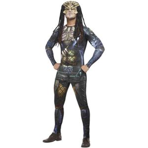 Smiffy's - Predator Kostuum - Mythische Strijder Uit De Ruimte - Man - Blauw, Zwart - Large - Halloween - Verkleedkleding