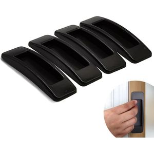 Schuifdeur Raam Handgreep - Zwart - 4 Stuks - Zelfklevend - Voor Keuken en Badkamer