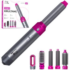 EverythingPlus® Airstyler - Fohnborstel - Multistyler - Krultang 5 in 1 - Haarstyler - Fohn - Stijltang - Roze