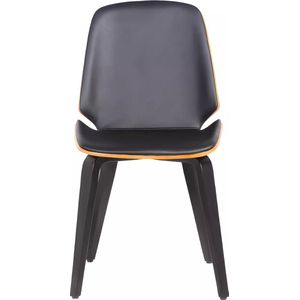 Vente-unique Set van 2 stoelen SANTAREM - Kunstleer - Noten of zwart L 46 cm x H 83 cm x D 57 cm