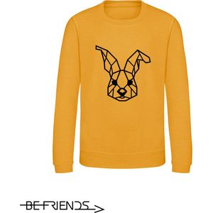 Be Friends Sweater - Konijn - Kinderen - Mosterd geel - Maat 5-6 jaar