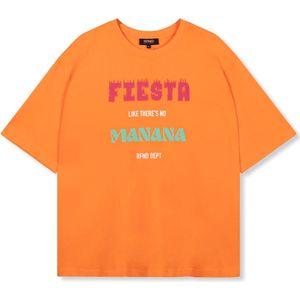 Refined Department Oversized fiesta t-shirt MAGGY Orange - Maat XS