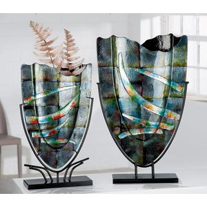 Glazen vaas dominatee groot- 29x10x48cm - glas - decoratie vaas