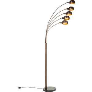 QAZQA sixties - Design Vloerlamp | Staande Lamp - 5 lichts - H 198 cm - Brons - Woonkamer | Slaapkamer | Keuken