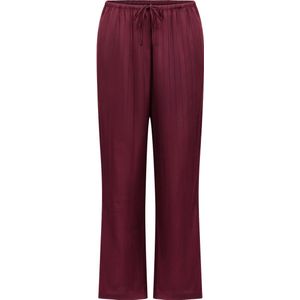Hunkemöller Dames Nachtmode Satijnen broek met krijtstreep - Paars - maat XS