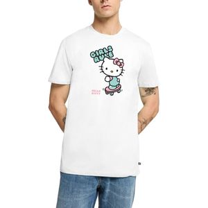 Hello Kitty Op Een Skateboard Met Girls Rules Premium T Shirt Heren