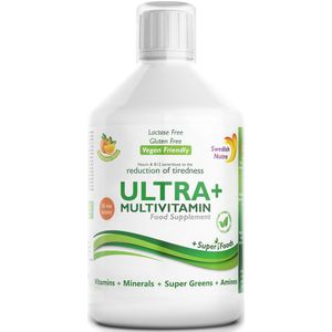 Swedish Nutra Ultra+ Multivitamin Vloeibaar 500 ml – Vegan – 147 Actieve Ingrediënten – 33 Dagen – Sinaasappelsmaak