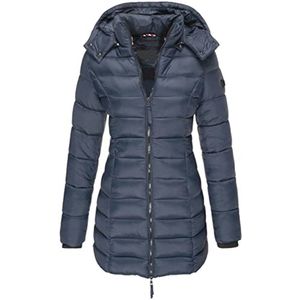 Dames gewatteerde jas, halflang slim fit, warme donsjas voor winter
