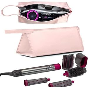 PromoHome Waterdichte Opvouwbare Reistas voor Haardroger - Magnetische Sluiting - PU Leren Draagbare Opbergtas - Roze