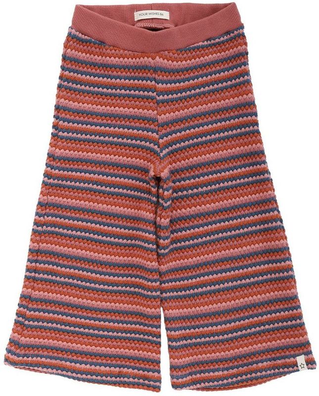 Your Wishes - FADE BUBBLE KNIT WIDE LEG PANTS - Broeken - Roze