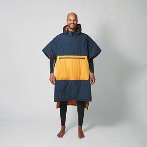 Voited poncho Ocean Navy/ Desert XS/S