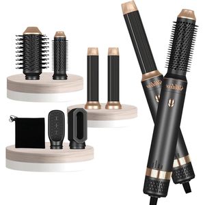 Föhnborstel 6-in-1 haarföhn met krultang - haarstylerset 30 mm - volume en gladde krullen
