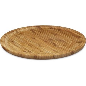 Relaxdays Dienblad bamboe - rond - voor worst of kaas - houten serveerplank - Ø 33 cm