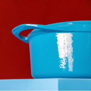 SALE - 40% KORTING - POT ART Gietijzeren braadpan - 28cm - 11,25cm hoog - 5,6 liter - inductie - Kleur Ocean (Blauw)